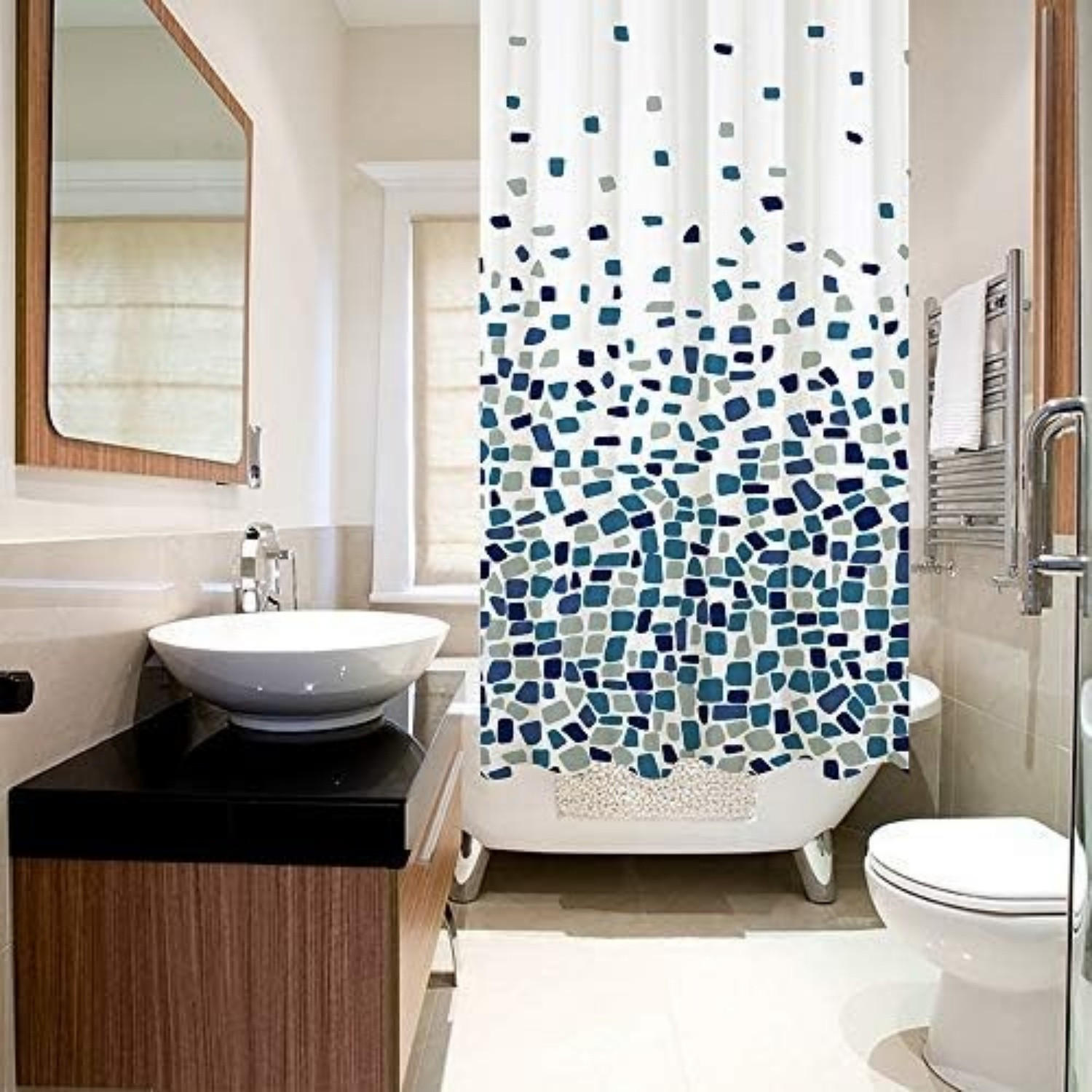 Mcboson Duschvorhang Blau 180x180 cm