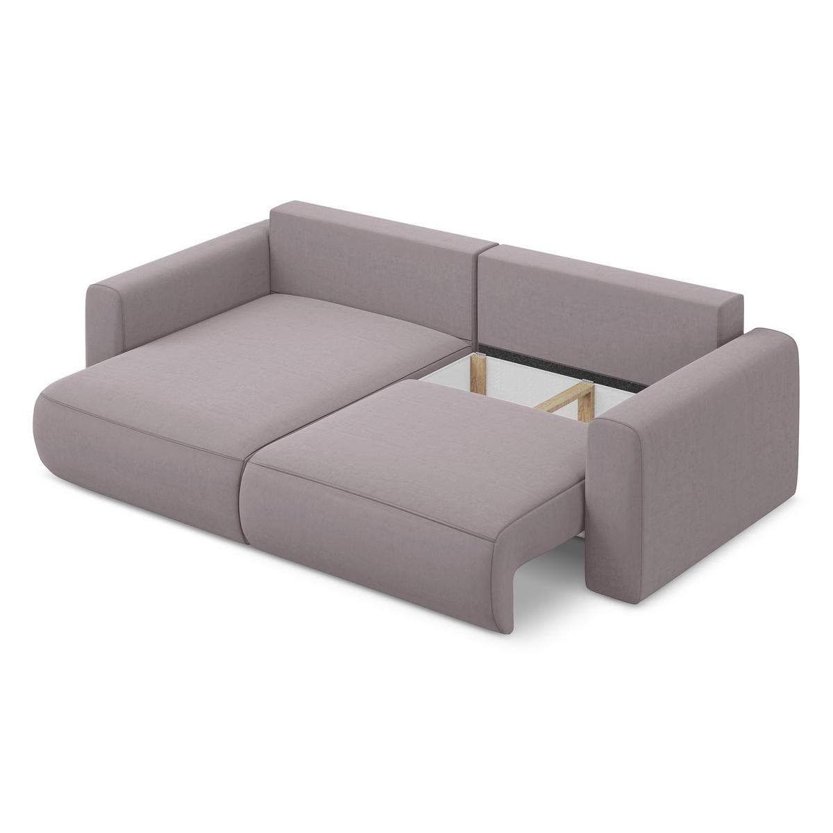 ECKSOFA mit Schlaffunktion Samt Stoff Violett - Lila/Flieder, Kunststoff/Textil (149/240cm) - LaMiaSofa