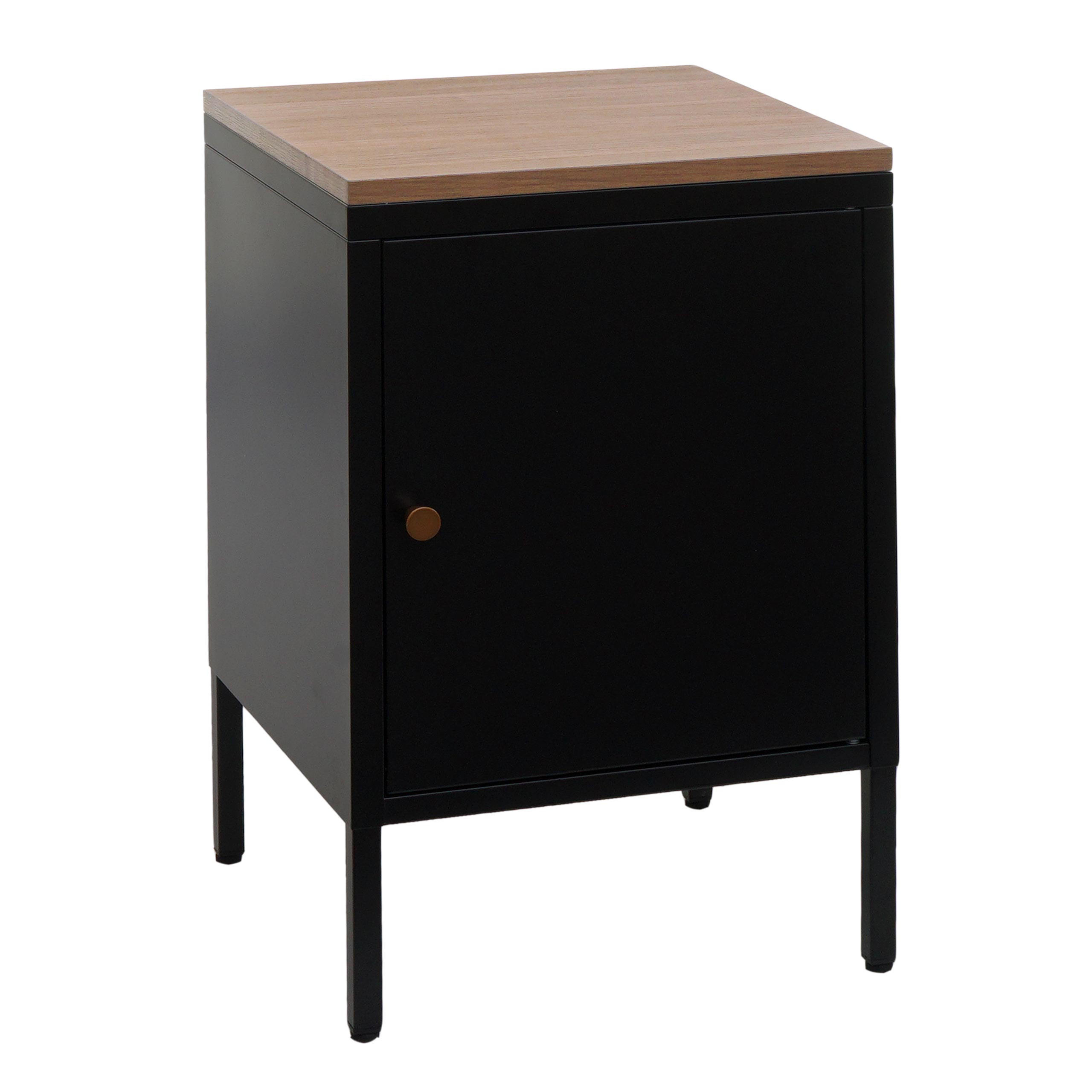NACHTTISCH Schwarz - Schwarz, Metall (40/63/40cm) - MCW