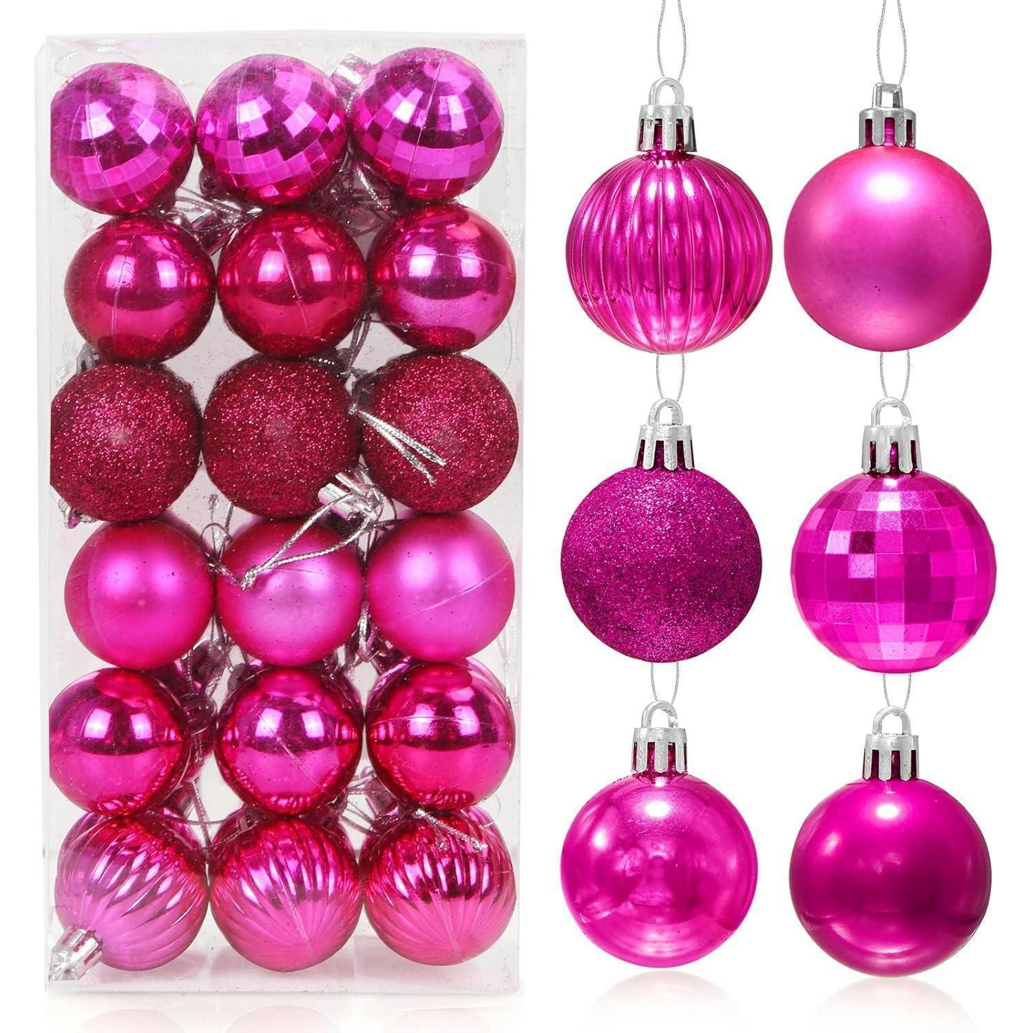 WEIHNACHTSKUGELN 36-teiliges Set Kunststoff 4 cm - Pink, Kunststoff (4/4/4cm)