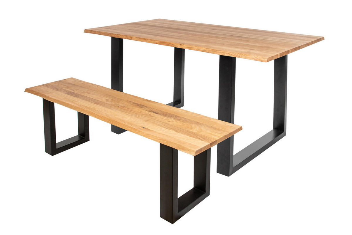 SITZBANK ENRICO - Beige/Schwarz, Holz/Metall (200/47/42cm) - SAM