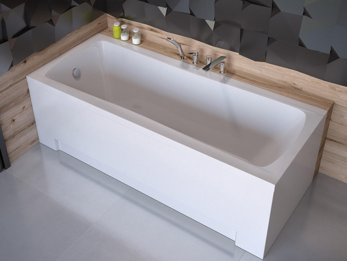 BADEWANNE Rechteck OPTIMA 140/70 Ablauf & Füße - Weiß, Kunststoff (70/53.5/140cm) - bad land