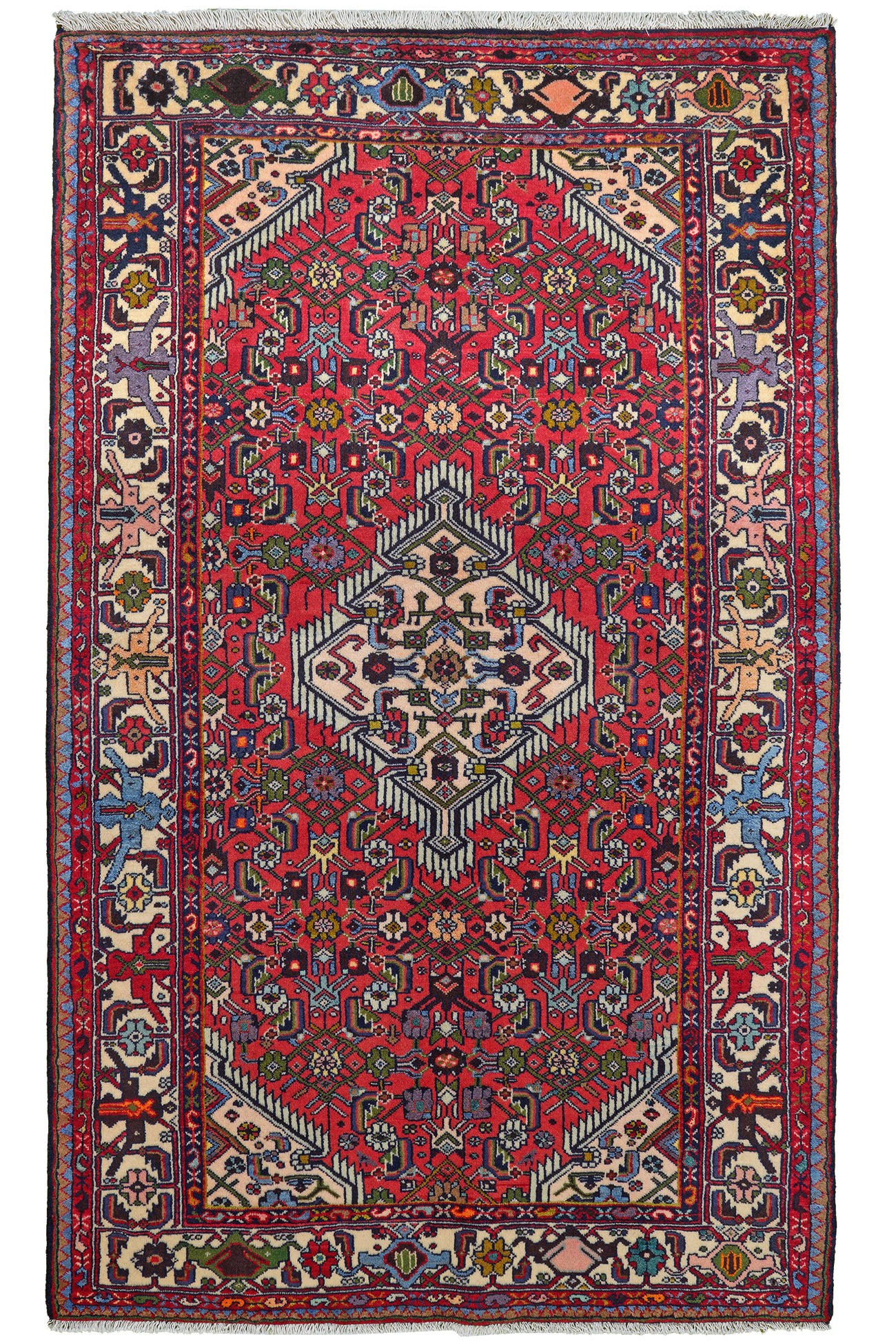 TEPPICH Assadabad Rot 198/121 cm Schurwolle - Rot, Textil (121/198cm) - Looma