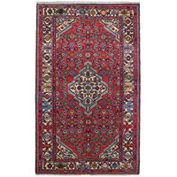 TEPPICH Assadabad Rot 198/121 cm Schurwolle - Rot, Textil (121/198cm) - Looma
