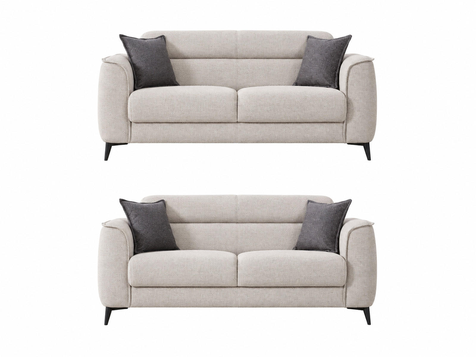 SITZGARNITUR Acapulco, Beige Stellvariante 2+2 - Beige, Holzwerkstoff/Kunststoff (174/87/98cm)