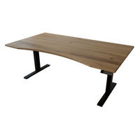 SCHREIBTISCH 180/100/65 - 130 cm elektrisch höhenverstellbar aus Wildeiche ergonomisch - Schwarz/Braun, Holz (100/180/65cm) - MeinMassivholz