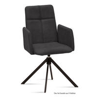ARMLEHNSTUHL drehbar (8er-Set) Debera 52x92x60 Schwarz/Anthrazit - Anthrazit/Schwarz, Kunststoff (60/92/52cm) - 58aufmkessel