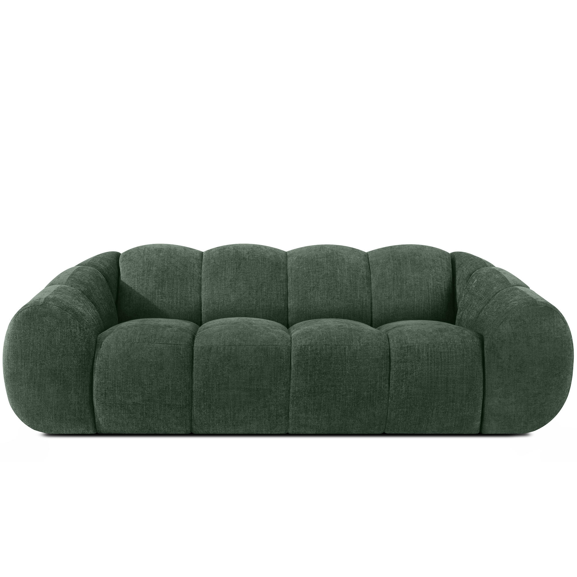 3-SITZER SOFA FLAVA, Dunkelgrün - Dunkelgrün, Holz/Holzwerkstoff (240/76/100cm) - KONSIMO®