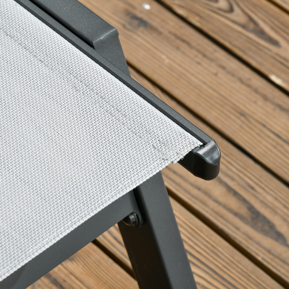 SONNENLIEGE DE-15611 Aluminium, 5-fach verstellbar mit Rollen Hellgrau - Hellgrau, Metall (55/90/164cm) - ComfortXL