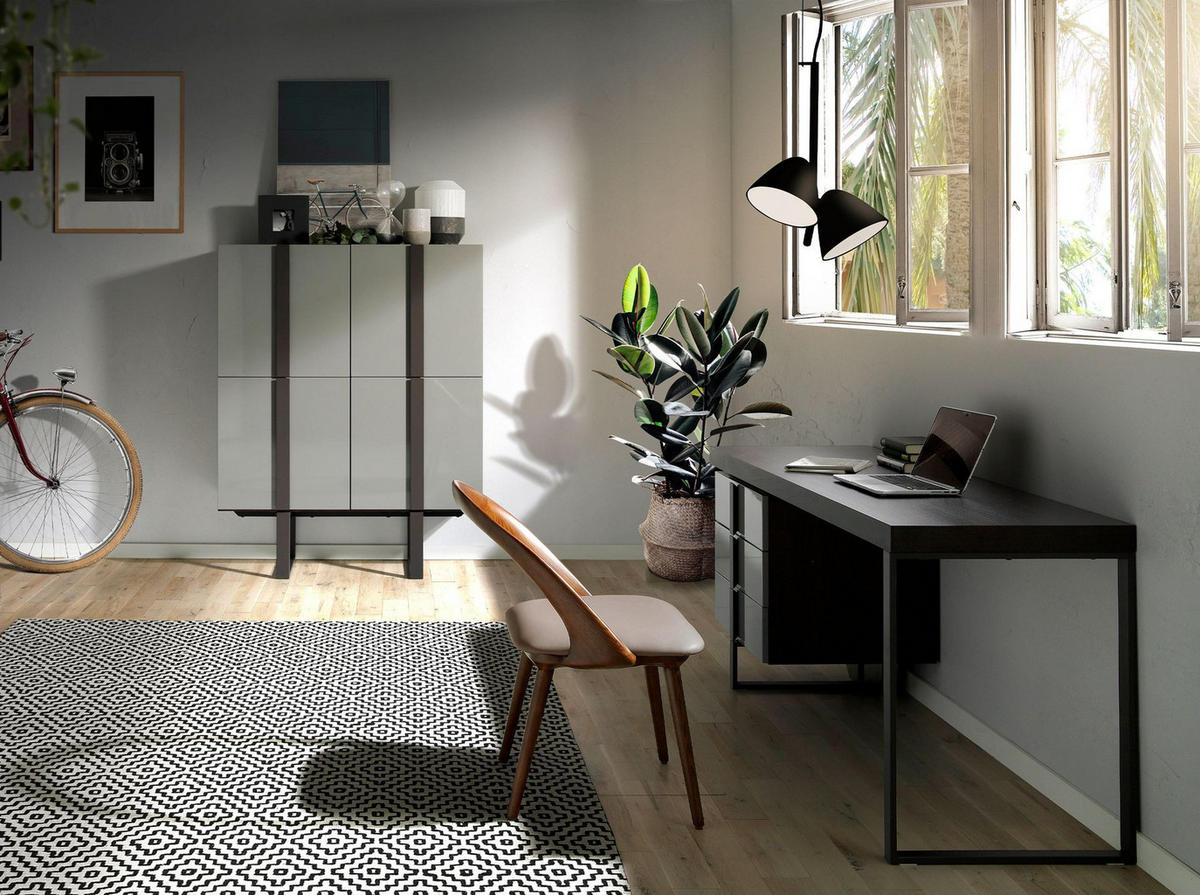 STUHL Walnuss und Nerzfarben 53/59/78 cm - Taupe/Fango, Leder/Holz (53/78/59cm) - ANGEL CERDA