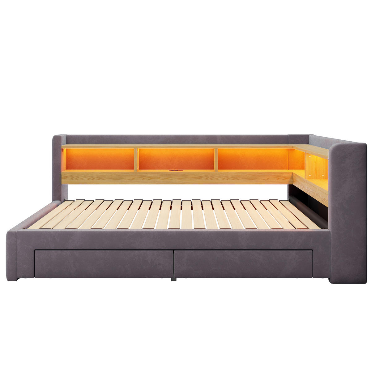 AUSZIEHBETT 90/180/200 cm, DE-41720, in Dunkelgrau - Dunkelgrau, Metall (90/200cm) - ComfortXL