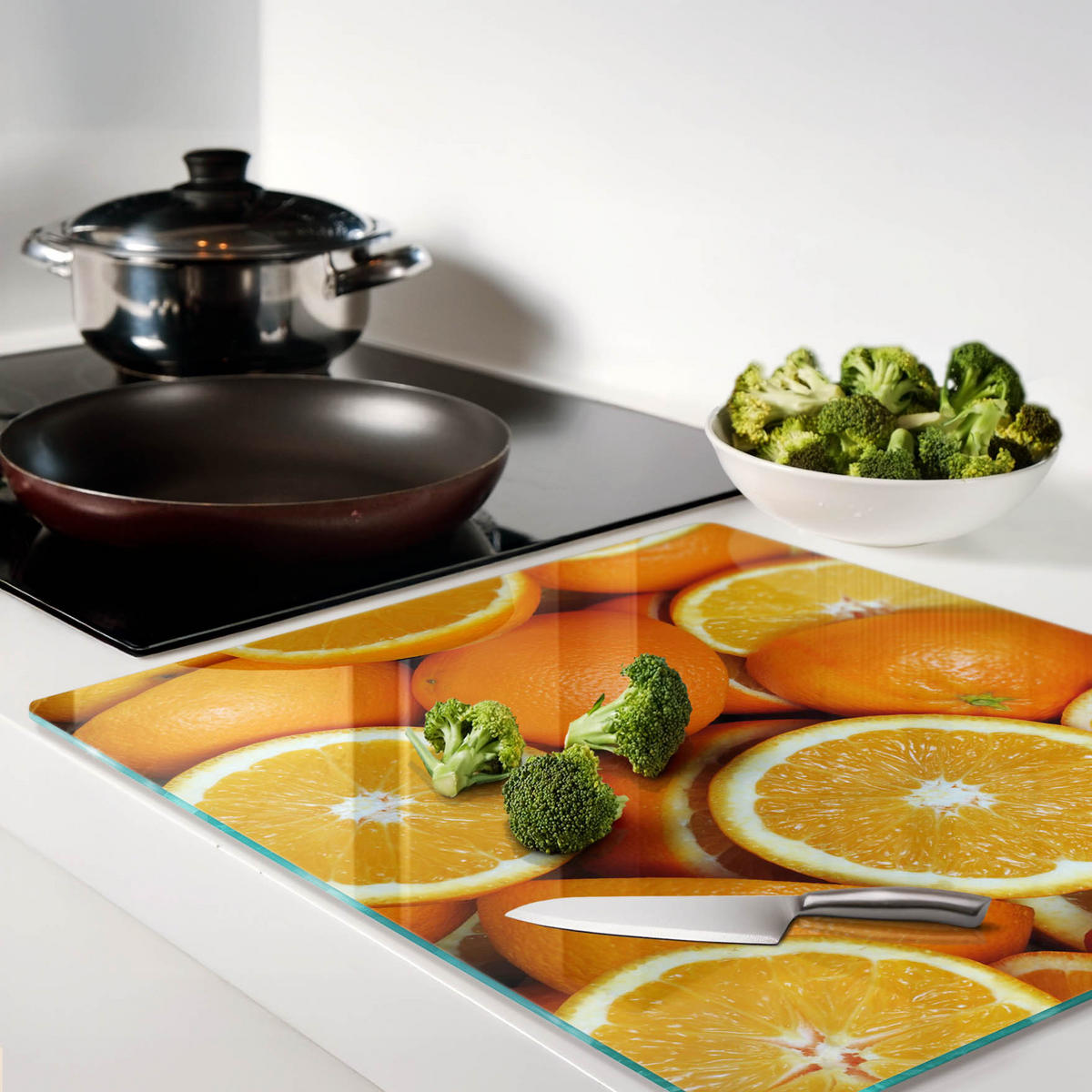 GLASPLATTE 60x52 cm Orangenhälften - Orange, Glas (60/0.4/52cm) - TULUP