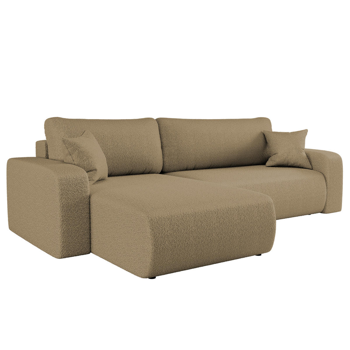 SCHLAFSOFA MILANO XL Und Bettkasten Stoff Quelle Hellbraun Links - Hellbraun, Holz (145/82/274cm) - Kaiser Möbel