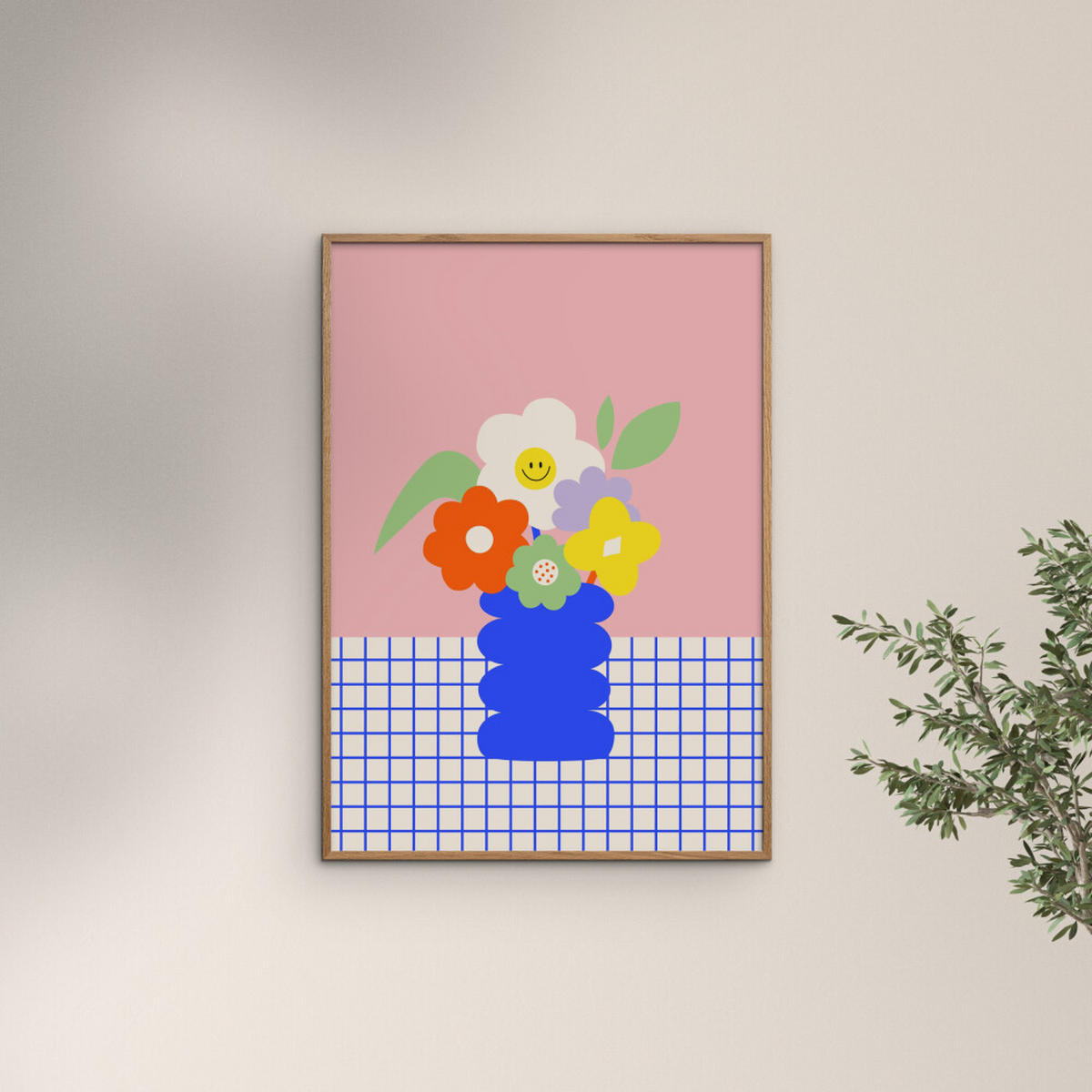 POSTER Affordable Art Prints x Maren Gross - Happy Daisy - Multicolor, Papier (50/70/0.1cm) - Poster&Frame