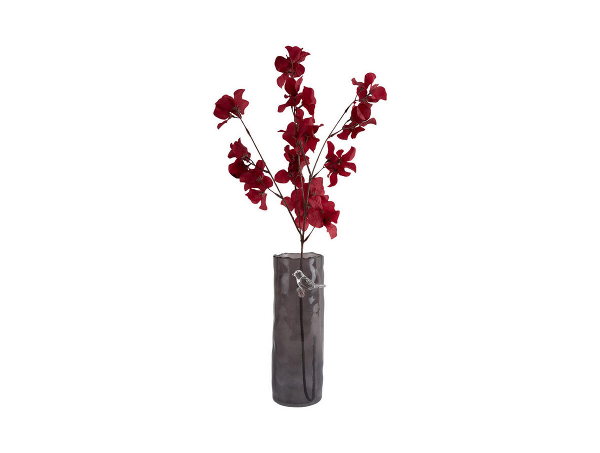 VASE Bird On Branch 9/9/27 cm - Grau, Glas (9.5/27cm) - Present Time