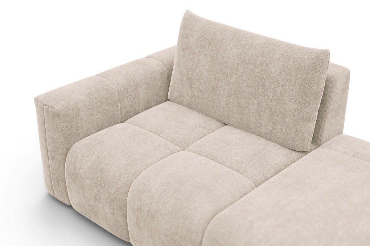 SOFA VERONA 4-Sitzer, Beige - Beige/Schwarz, Holz/Textil (282/83/110cm) - Courtois Laville