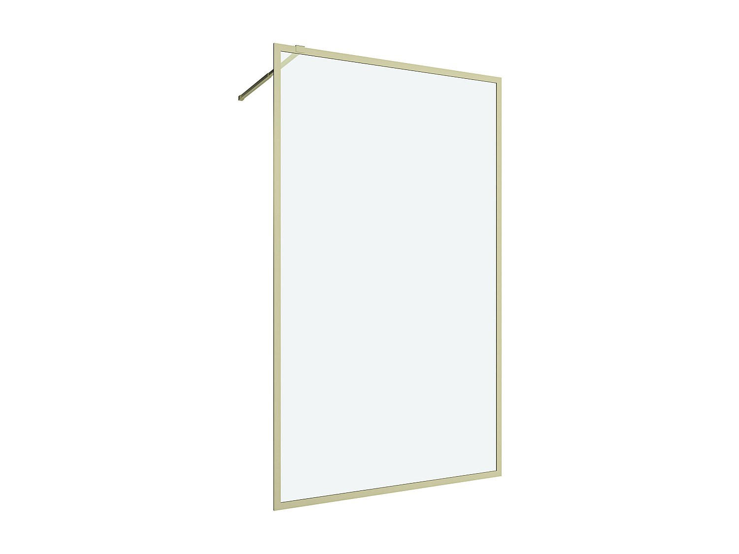 DUSCHTRENNWAND Seitenwand italienische Dusche - 120 x 200 cm - Sicherheitsglas - Goldfarben - AMBERI - Goldfarben, Metall (120/200cm) - Vente-Unique