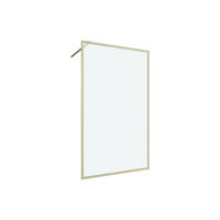 DUSCHTRENNWAND Seitenwand italienische Dusche - 120 x 200 cm - Sicherheitsglas - Goldfarben - AMBERI - Goldfarben, Metall (120/200cm) - Vente-Unique