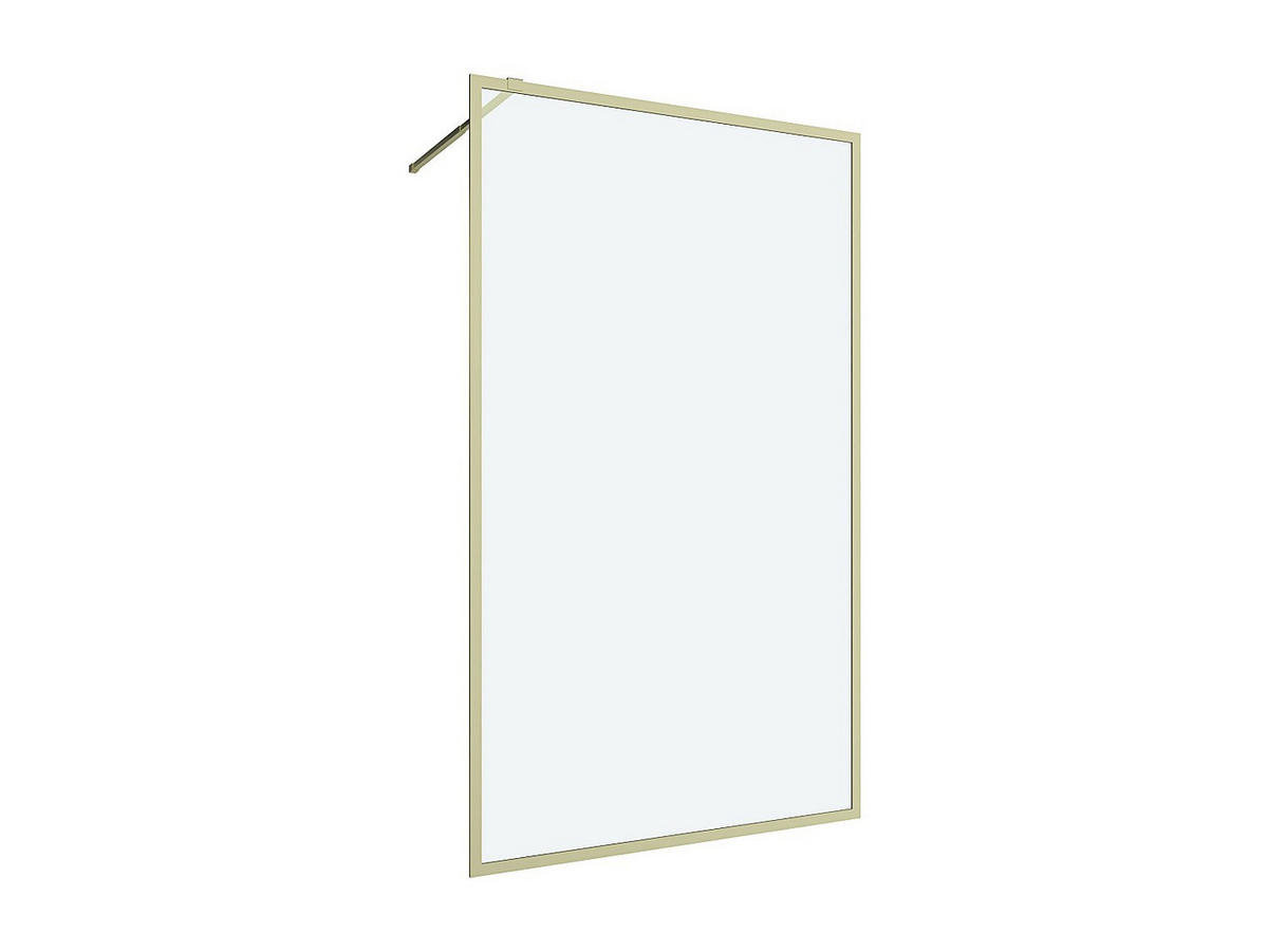 DUSCHTRENNWAND Seitenwand italienische Dusche - 120 x 200 cm - Sicherheitsglas - Goldfarben - AMBERI - Goldfarben, Metall (120/200cm) - Vente-Unique