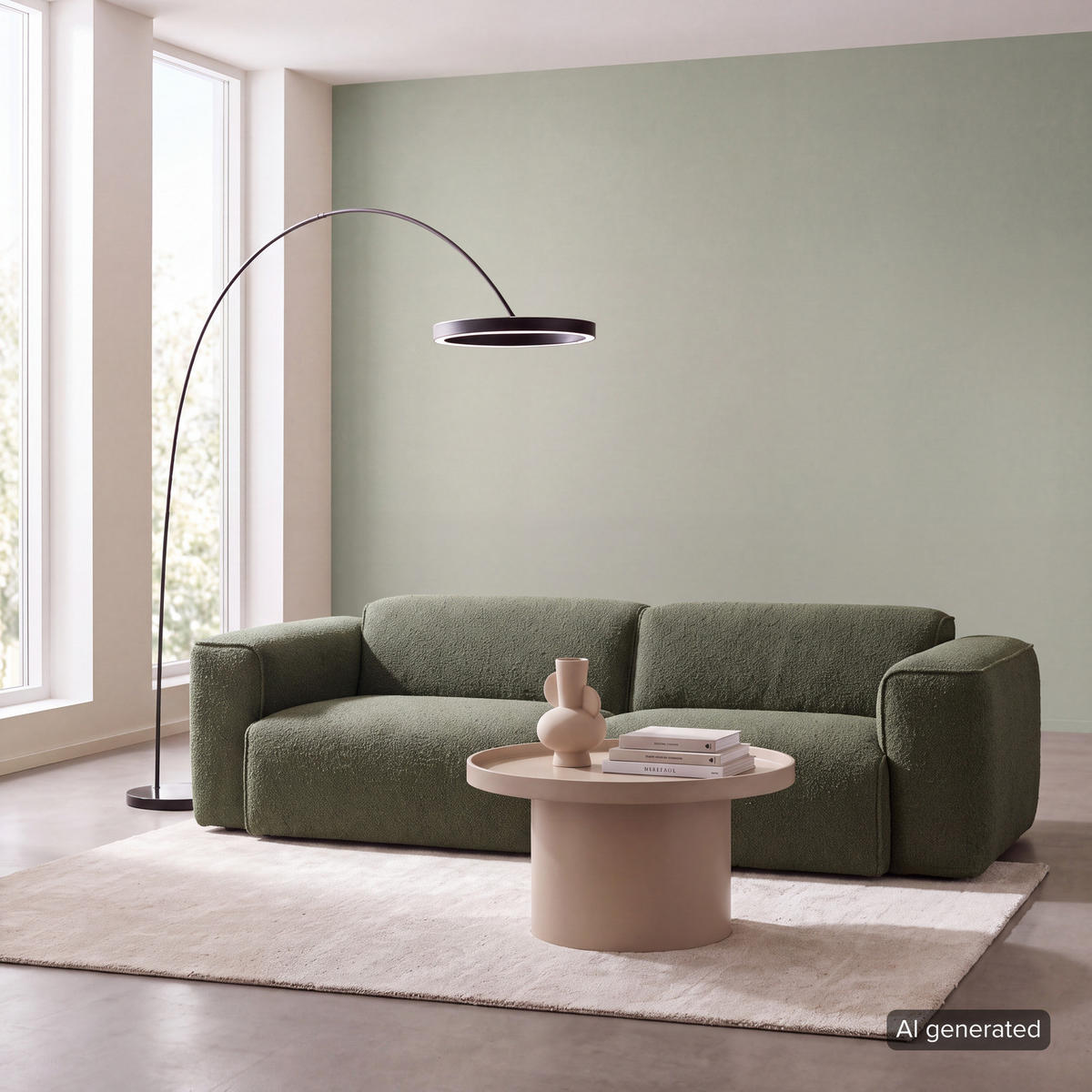 3-SITZER SOFA - Schwarz/Grün, Kunststoff/Textil (251/71/102cm) - home24