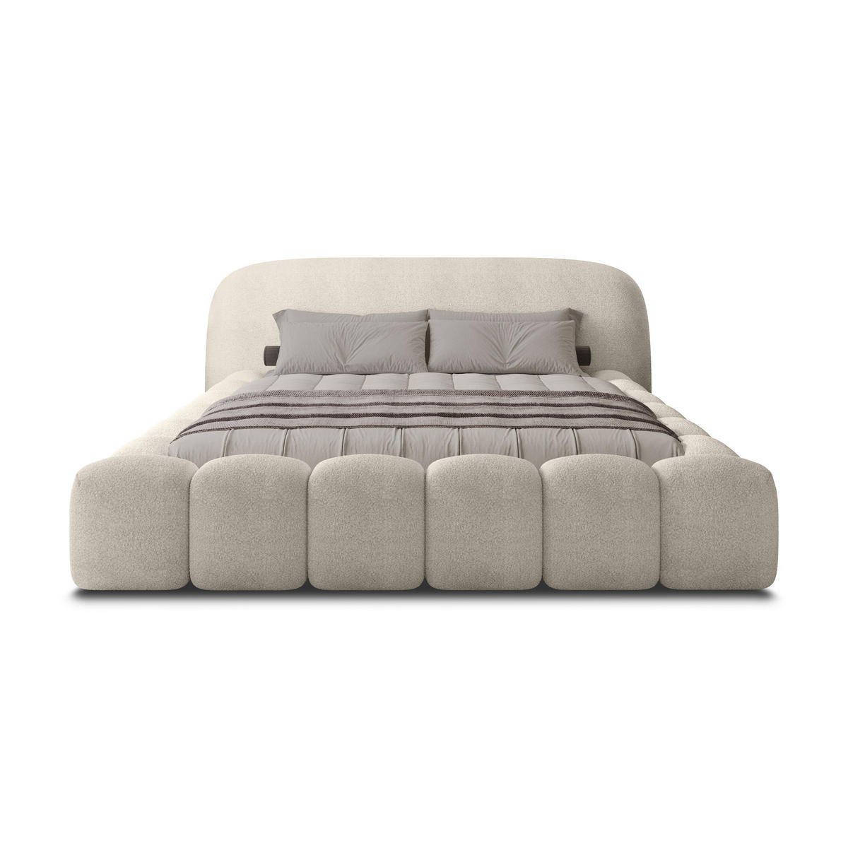 POLSTERBETT MORLEY 200x200 BEIGE - Beige, Textil/Metall (200/200cm) - Luxkor24