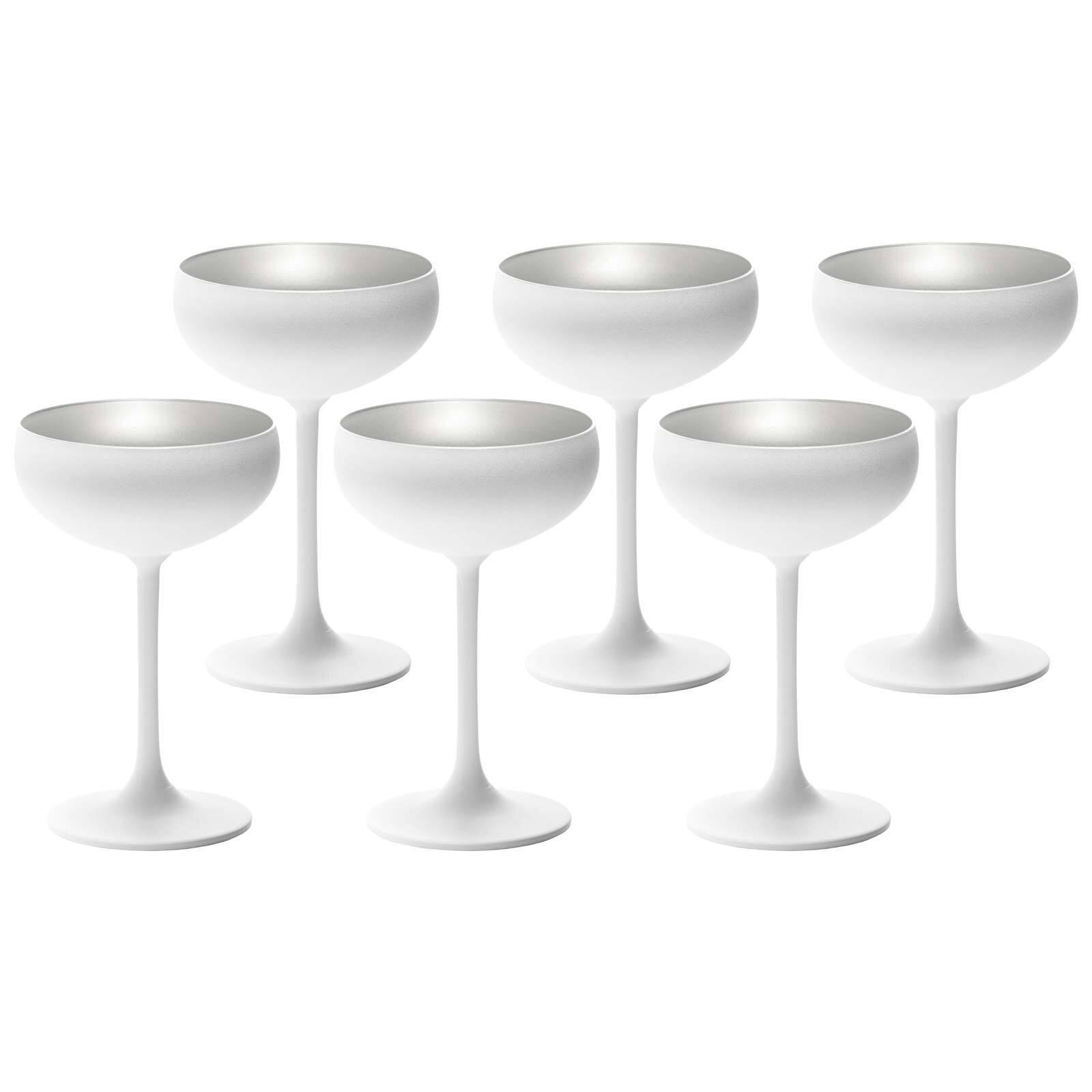 SEKTSCHALEN Elements Weiß-Silber 230 ml 6er Set - Silberfarben/Weiß, Glas (0.23L) - Stölzle Lausitz