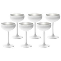 SEKTSCHALEN Elements Weiß-Silber 230 ml 6er Set - Silberfarben/Weiß, Glas (0.23L) - Stölzle Lausitz