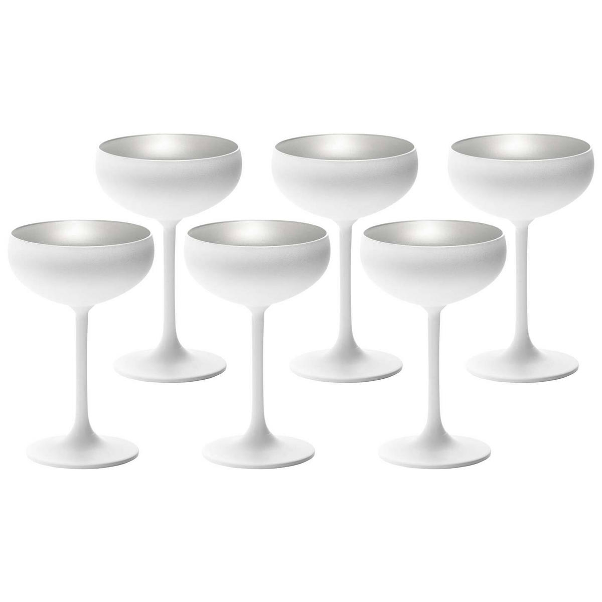 SEKTSCHALEN Elements Weiß-Silber 230 ml 6er Set - Silberfarben/Weiß, Glas (0.23L) - Stölzle Lausitz