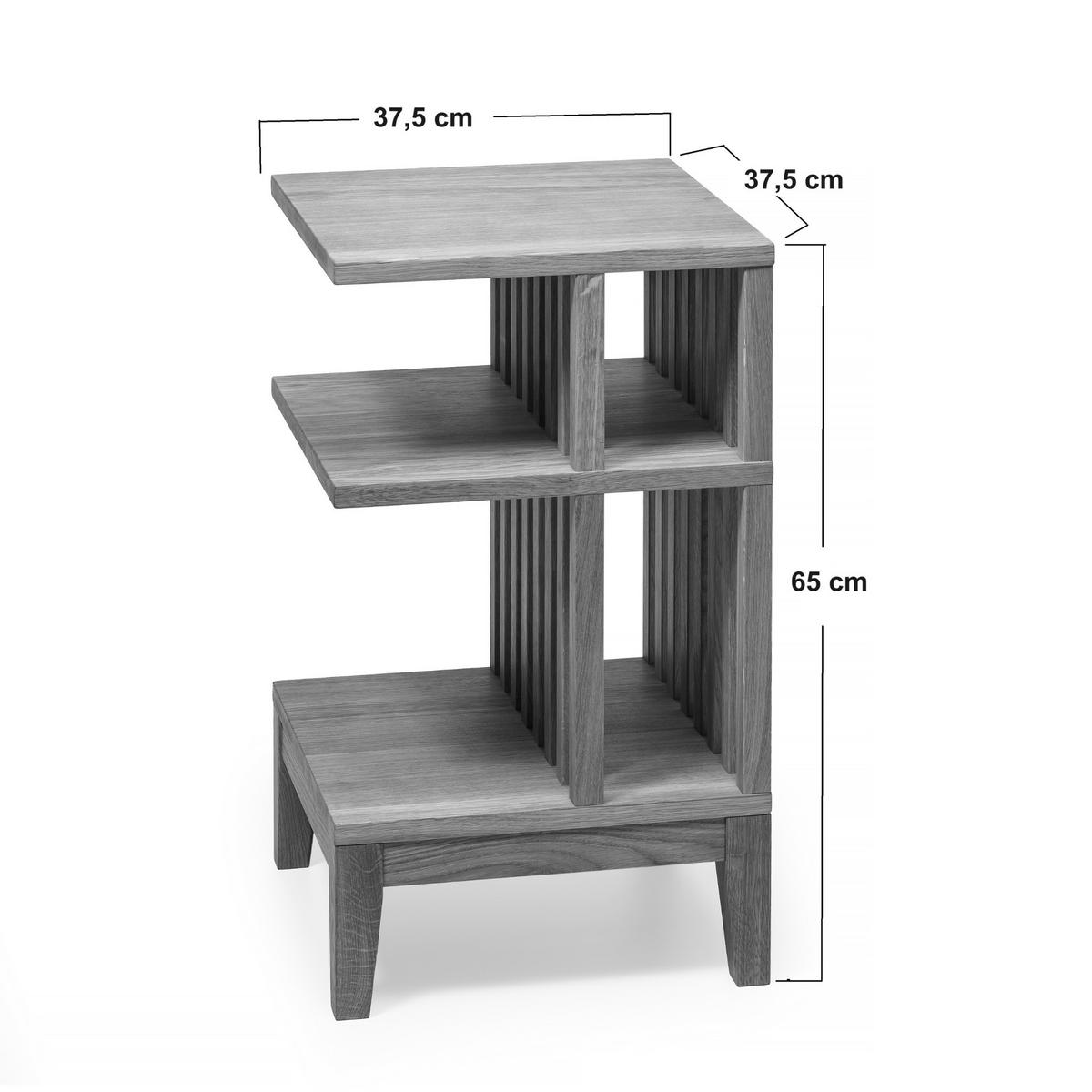 NACHTTISCH Celine, Eiche, 37,5/37,5/65 cm - Beige, Holz (37.5/65/37.5cm) - WOODEK