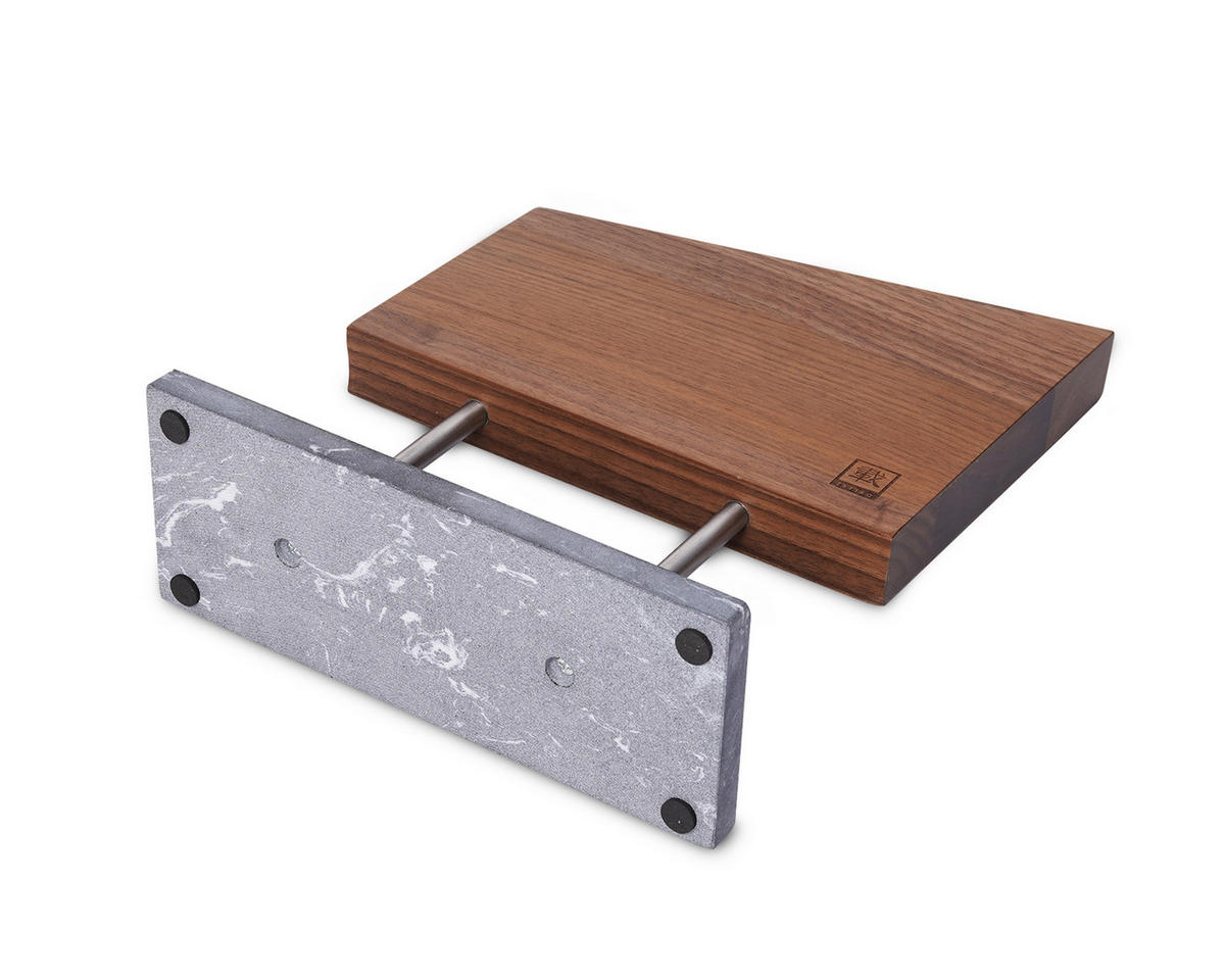 MAGNET-MESSERBLOCK - Nussbaumfarben, Holz (28/8.9/23cm) - Zayiko