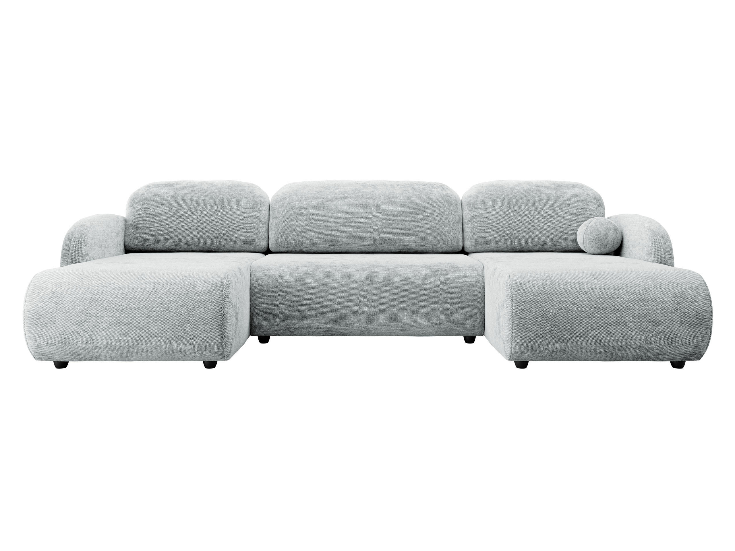WOHNLANDSCHAFT Dream U - Hellgrau/Schwarz, Holz/Kunststoff (318/88/160cm) - MIRJAN24