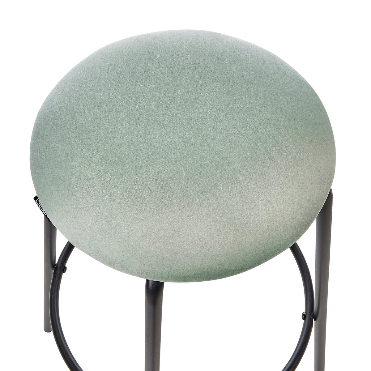 BAROVÁ STOLIČKA sada 2 ks Sametová látka Mátově zelená Morton - černá/mátově zelená, textil (43/75/43cm) - Beliani