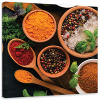 WANDBILD küchen gewürze - Multicolor, Textil (30/30cm) - Feeby