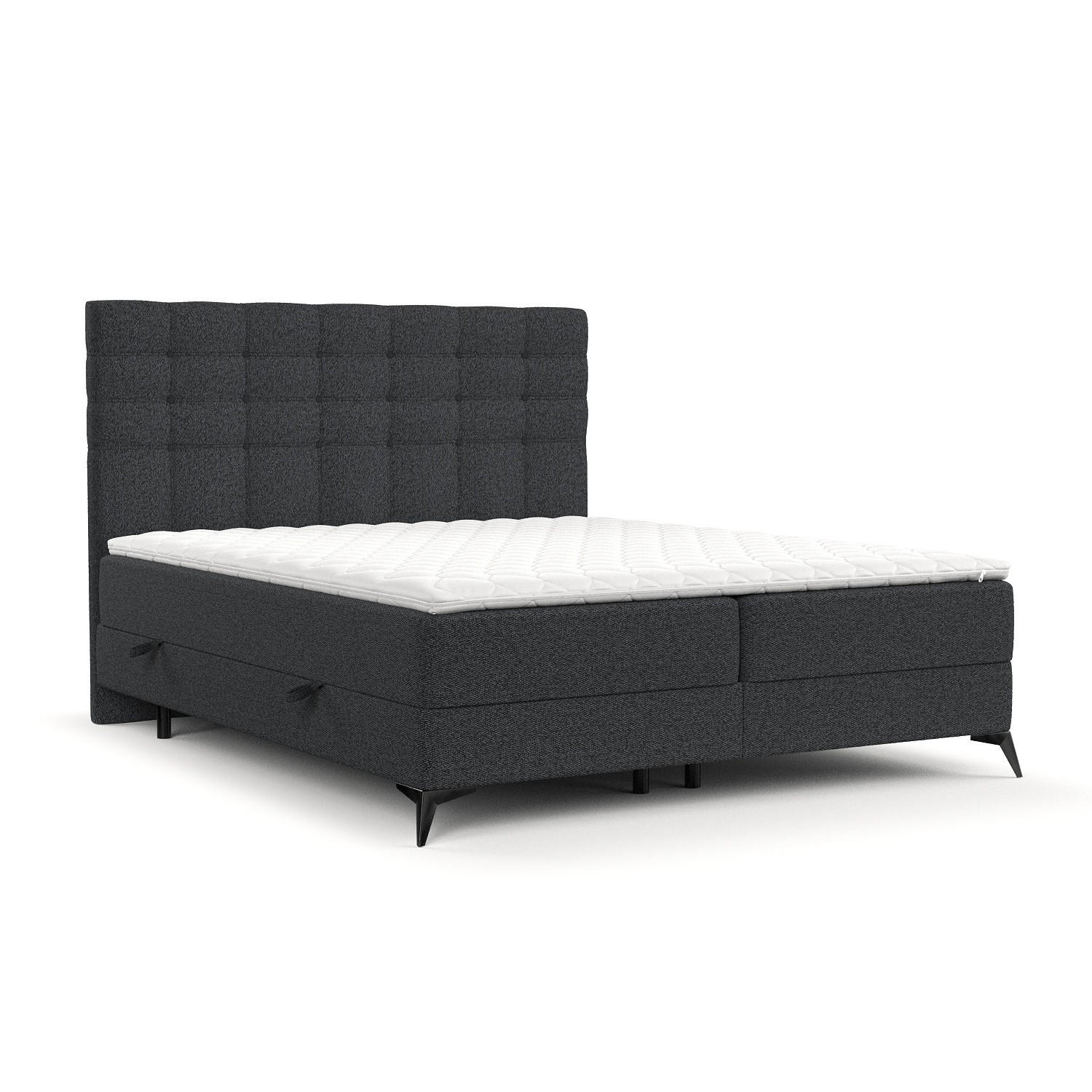BOXBETT Niro 180/200 cm Anthrazit im Riva Stoff - Anthrazit/Schwarz, Holz/Holzwerkstoff (180/200cm) - AltaBeds