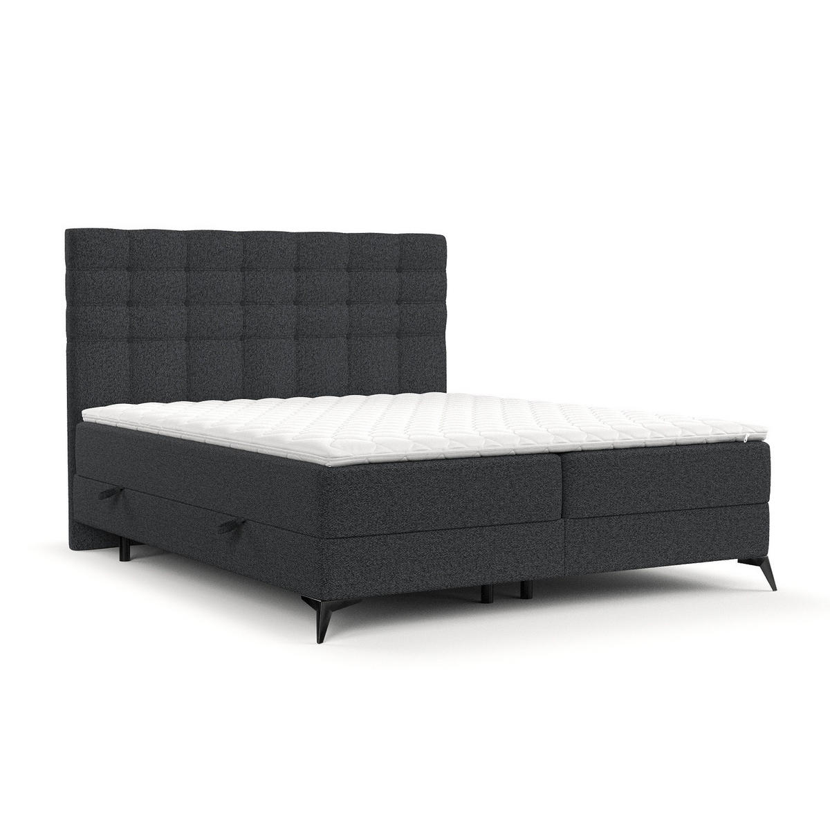 BOXBETT Niro 200/200 cm Anthrazit im Riva Stoff - Anthrazit/Schwarz, Holz/Holzwerkstoff (200/200cm) - AltaBeds