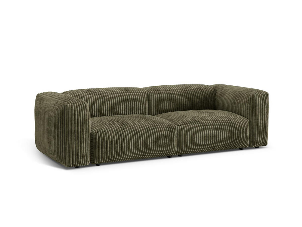 SOFA modular Martina aus Cord moosgrün 3 Sitzplätze - Salbeigrün, Textil (106/75/240cm) - Micadoni