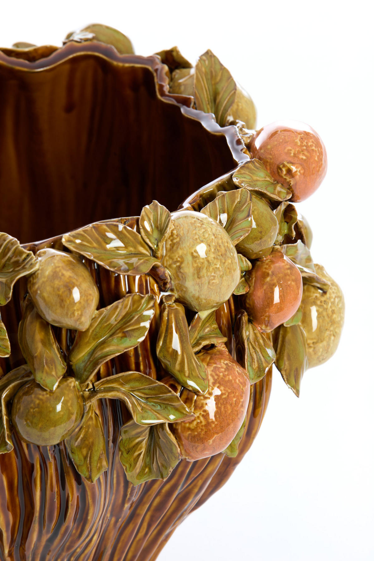 VASE Lemoni Braun Ø38/33 cm - Braun, Keramik (33cm) - Light & Living