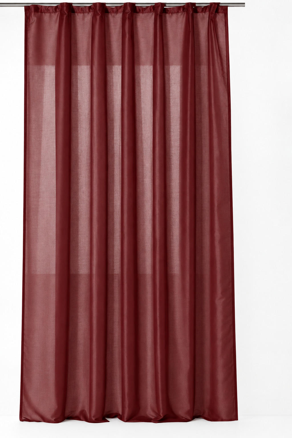 VORHANG Kräuselband 140/245 cm Bordeaux Wildseiden Optik - Bordeaux, Textil (140/245cm) - TiborTex