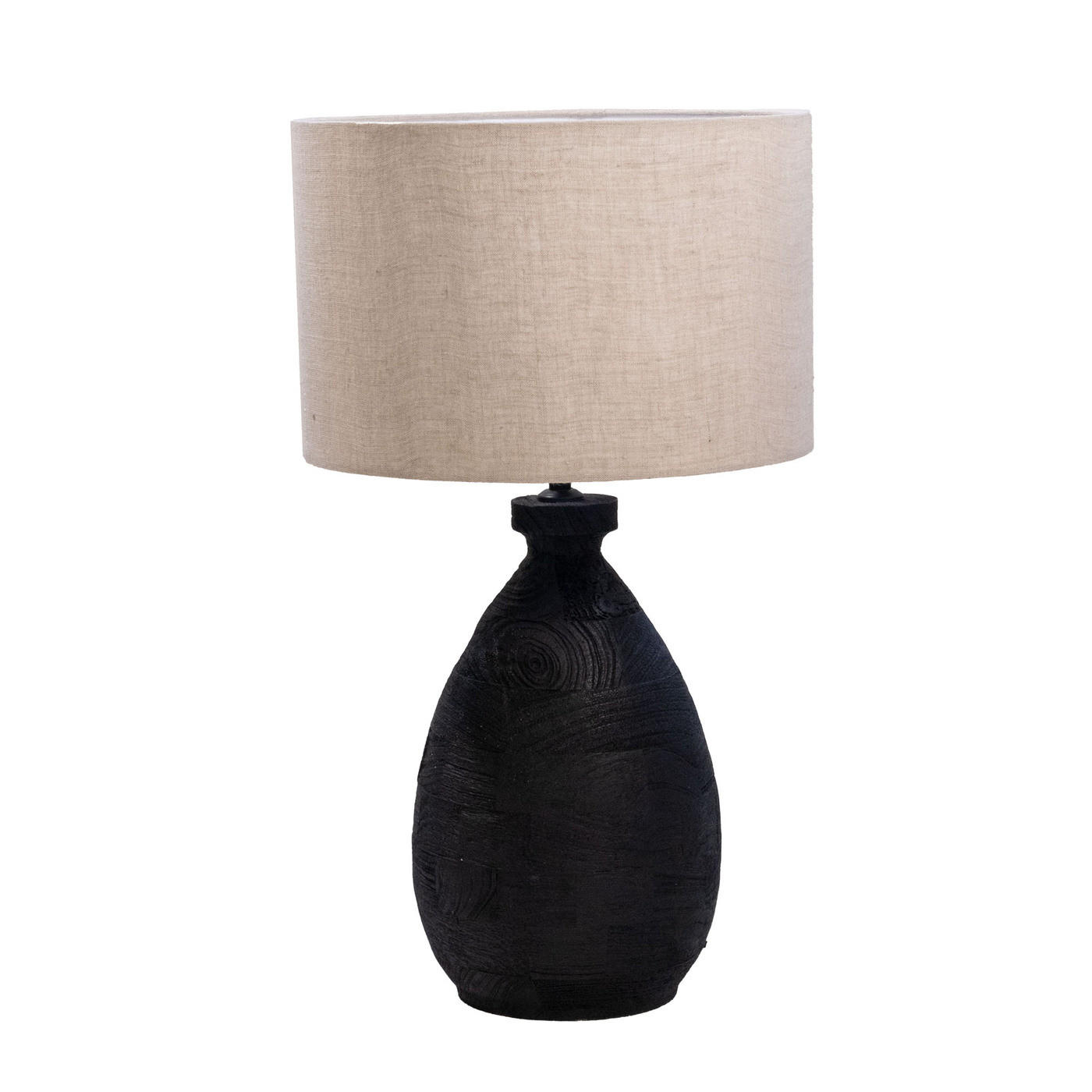 TISCHLAMPE aus Holz 35cm, schwarz - Schwarz, Holz (35/35/55cm) - Giga Meubel