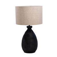 TISCHLAMPE aus Holz 35cm, schwarz - Schwarz, Holz (35/35/55cm) - Giga Meubel