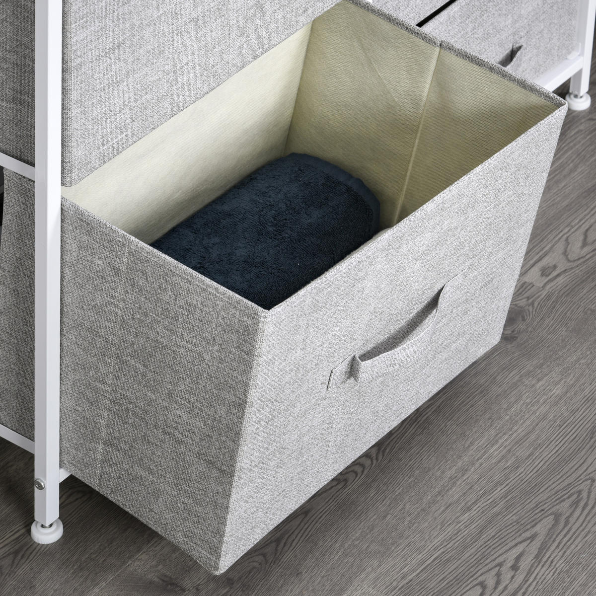 SCHUBLADENSCHRANK, Stoff+ Holz, Grau - Grau, Holzwerkstoff (29/77/83cm) - HOMCOM
