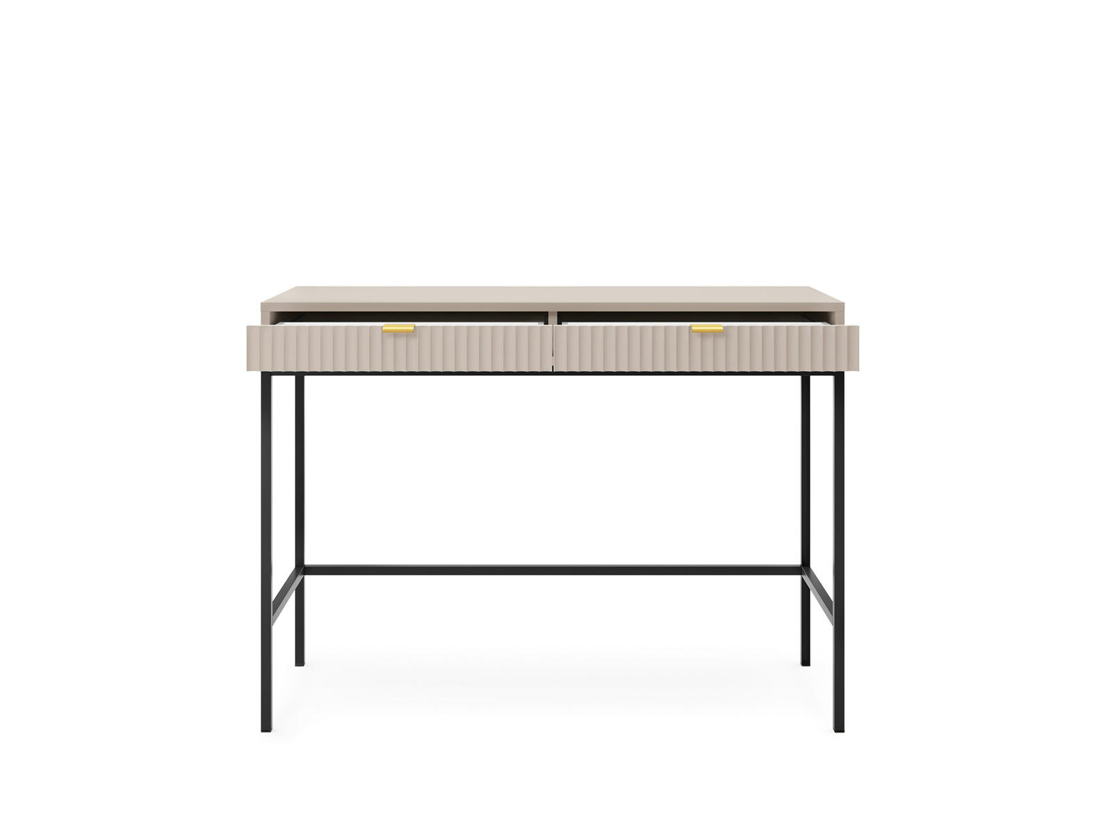 SCHMINKTISCH Kioto in Kaschmir und mit Metallbeinen - Kaschmir/Goldfarben, Holzwerkstoff/Metall (50/104/77cm) - Ravio