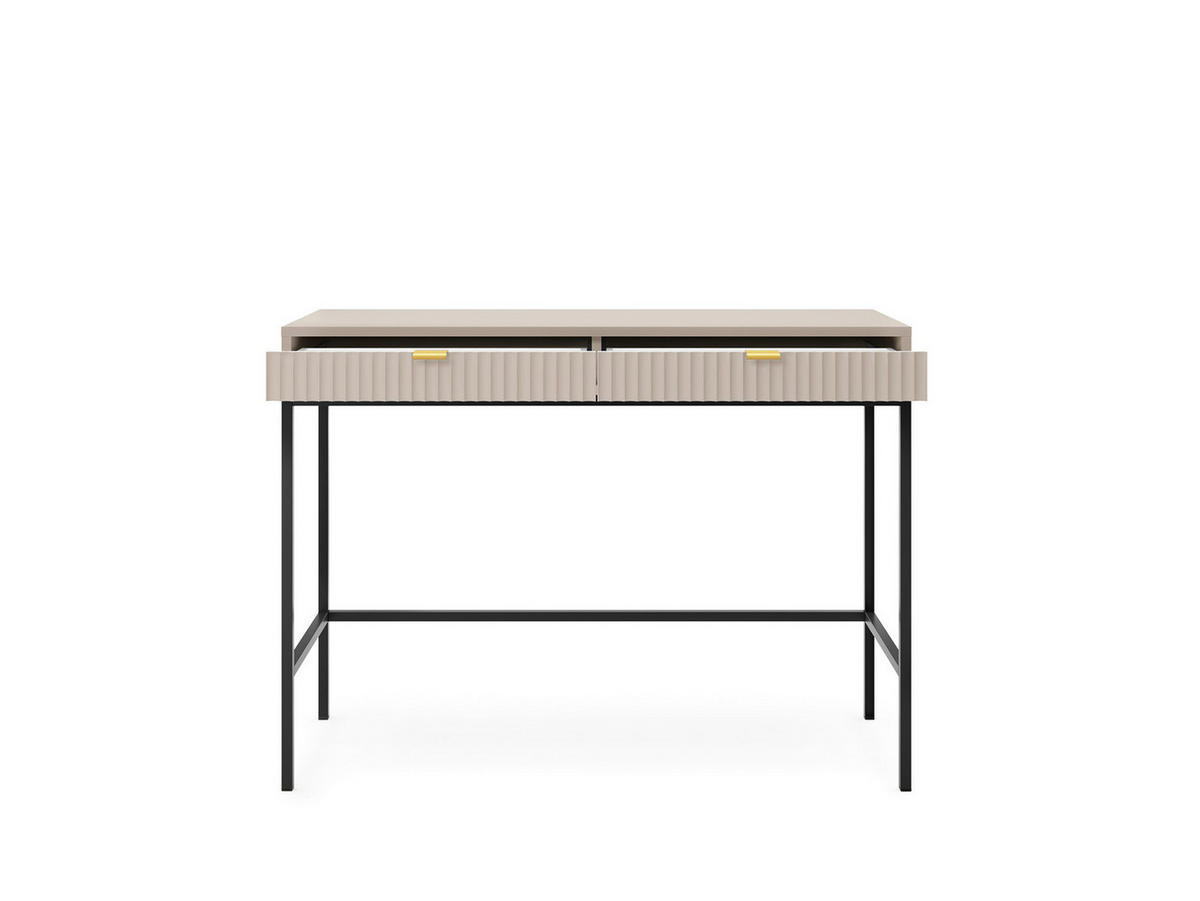 SCHMINKTISCH Kioto in Kaschmir und mit Metallbeinen - Kaschmir/Goldfarben, Holzwerkstoff/Metall (50/104/77cm) - Ravio