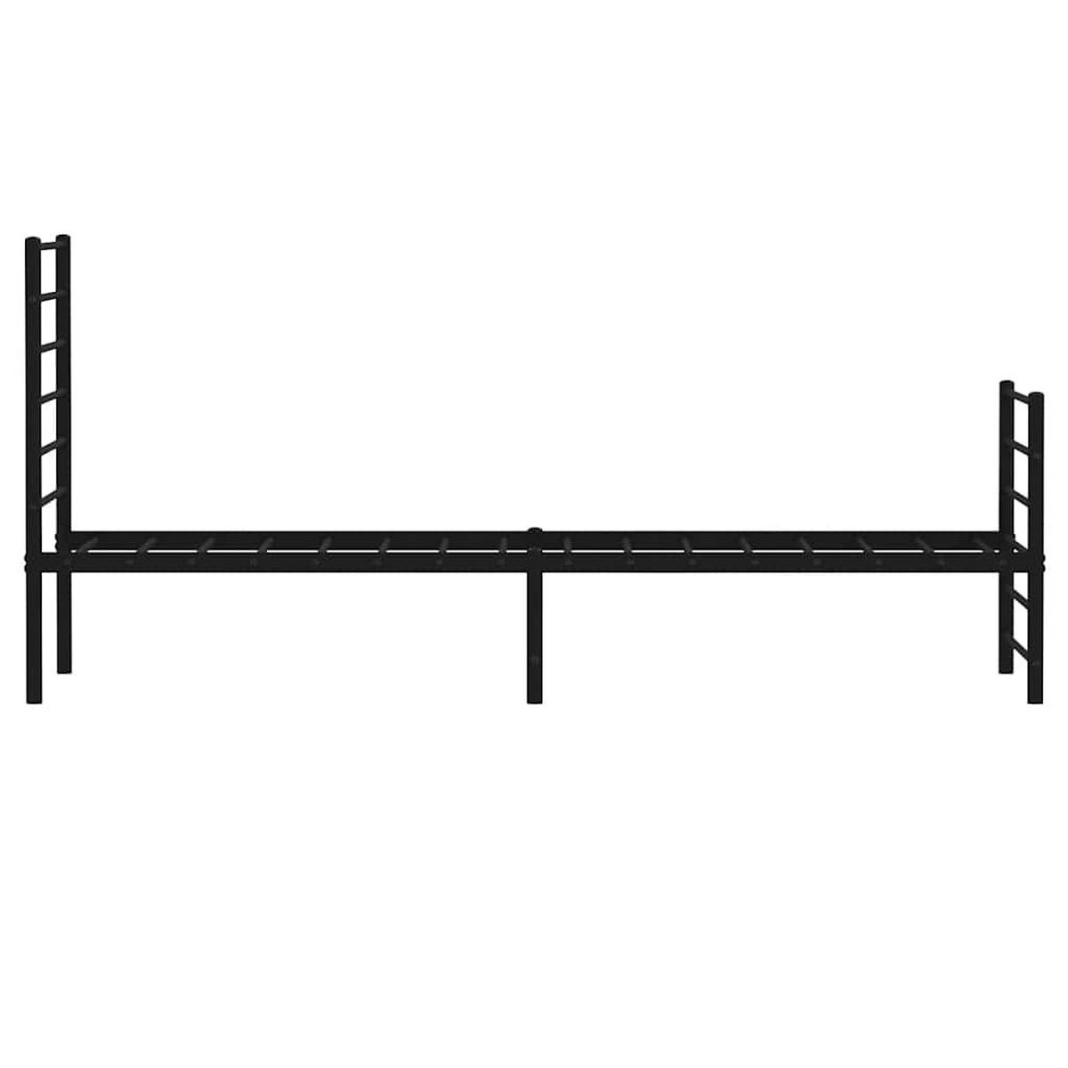 BETTGESTELL Mit Kopf- Und Fussteil Metall Schwarz 90/200 Cm - Schwarz, Metall (90/200cm) - vidaXL
