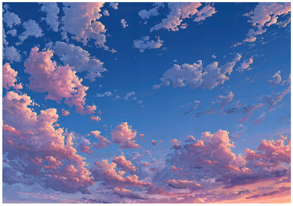 FOTOTAPETE Wolken Himmel Blau 350x250 cm - Multicolor, Papier (350/250cm) - Wallarena