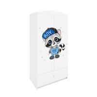 KINDERKLEIDERSCHRANK Waschbär 90/175/52 - Weiß, Holzwerkstoff (90/175/52cm) - Kocot Kids
