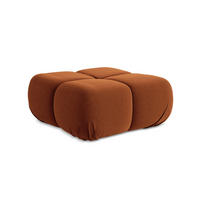 POUF Samt Stoff Orange - Beige/Terra cotta, Kunststoff/Textil (95/41/95cm) - Makamii