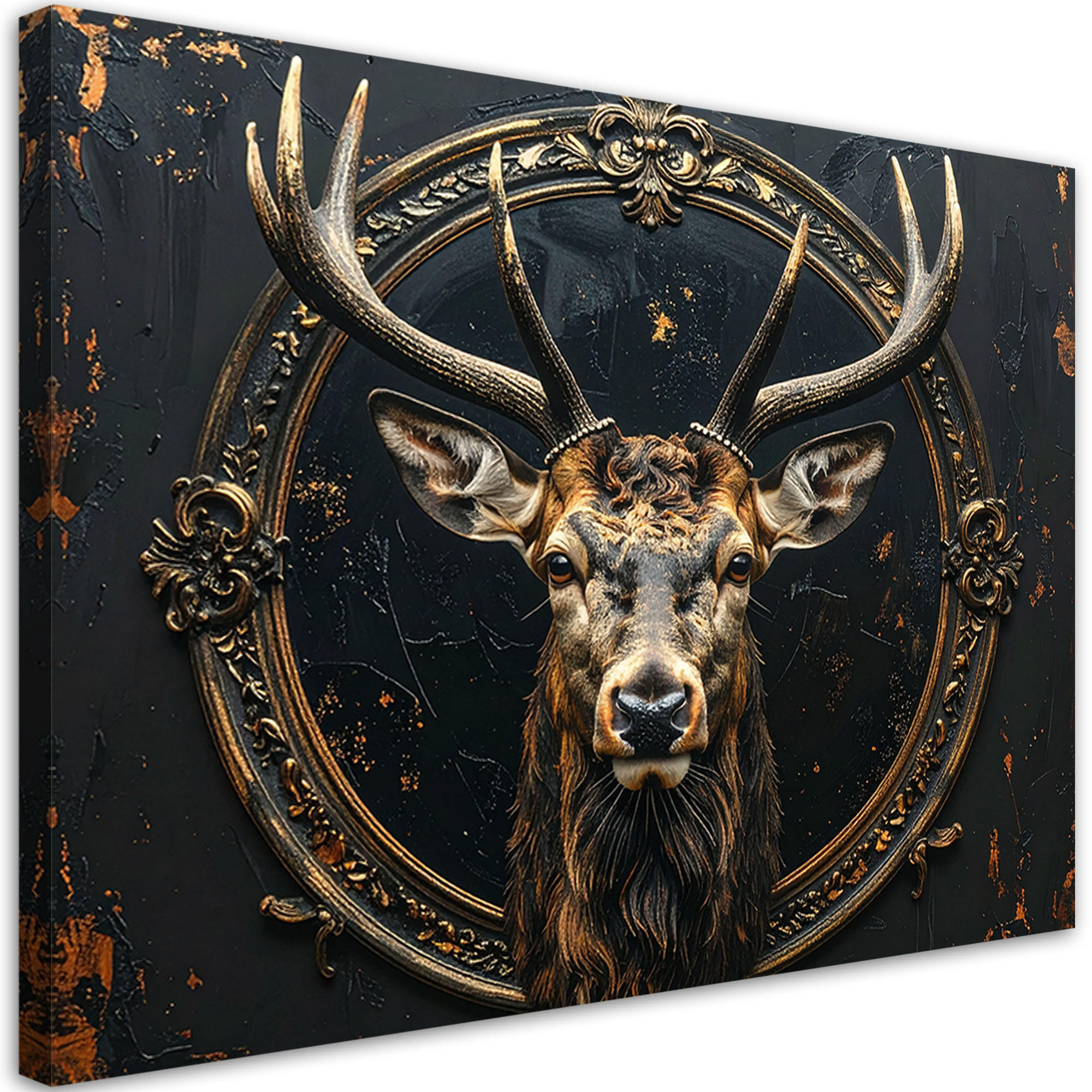 LEINWANDBILD Tiere 120x80cm - Goldfarben, Textil (120/80cm) - Feeby