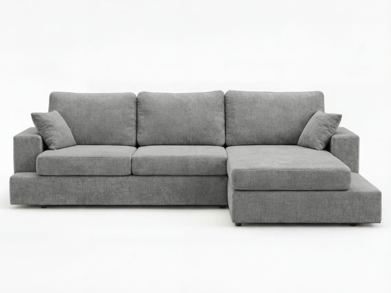 ECKSOFA Nesto Grau Rechts - Grau, Holz/Textil (165/260cm) - Graingold