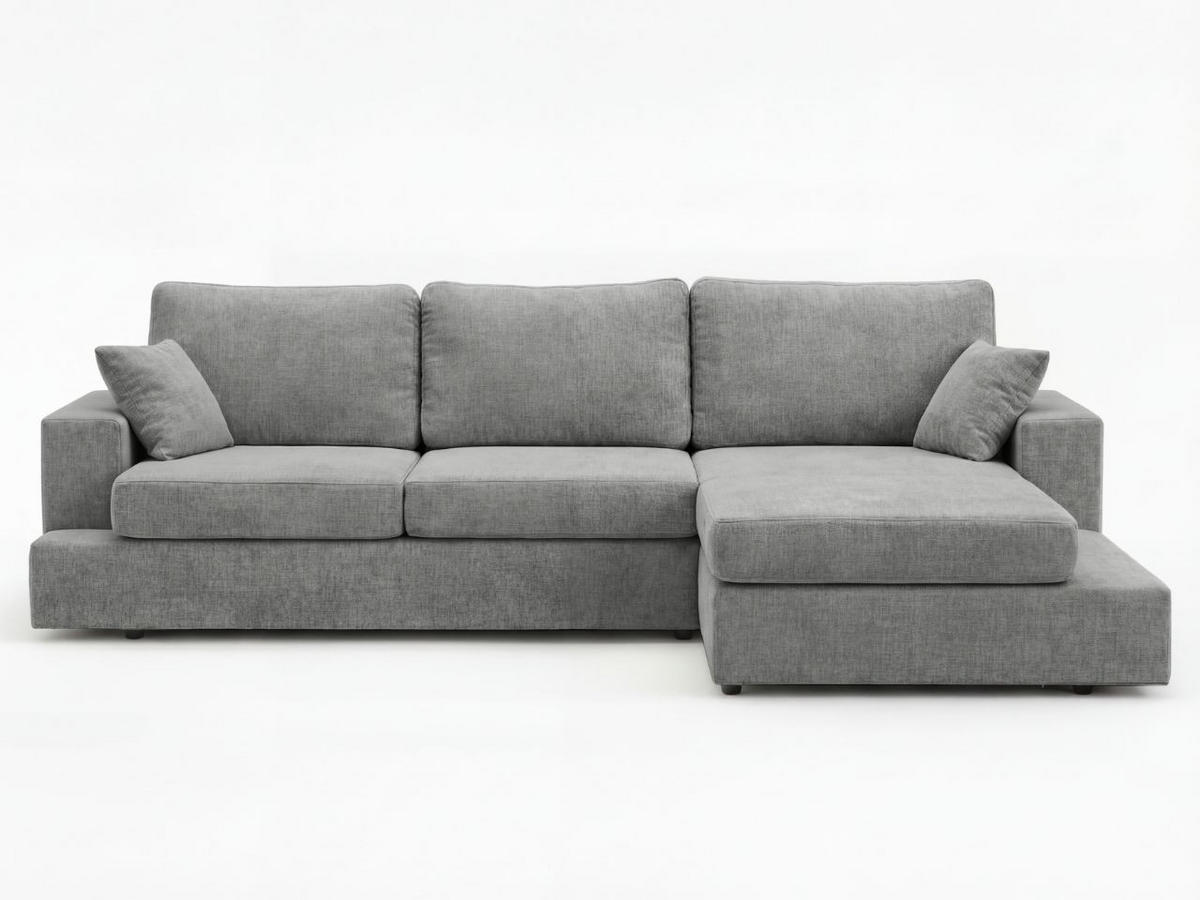 ECKSOFA Nesto Grau Rechts - Grau, Holz/Textil (165/260cm) - Graingold